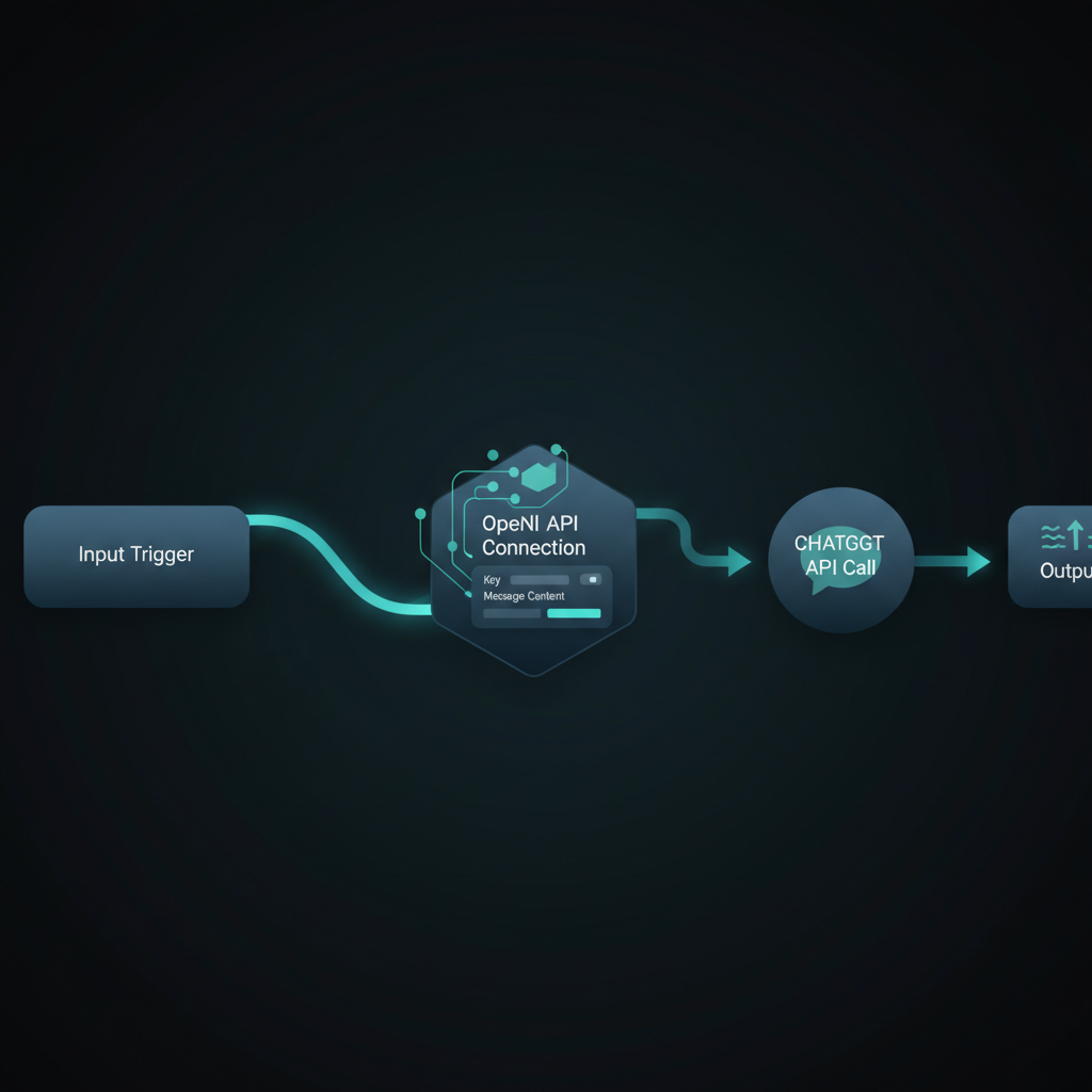 Make에서 ChatGPT 모듈을 연결하고 API 키를 설정하는 화면