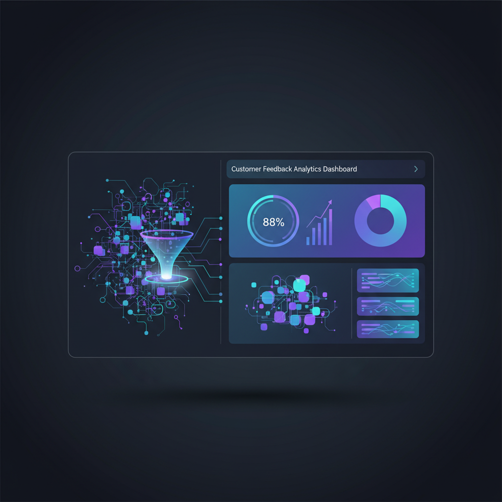 Diagram showing the workflow of ChatGPT API for feedback analysis, starting from "Collect Raw Feedback" to "Preprocess Data", "Design Prompt", "API Call", "Parse Response", and finally "Generate Insights".