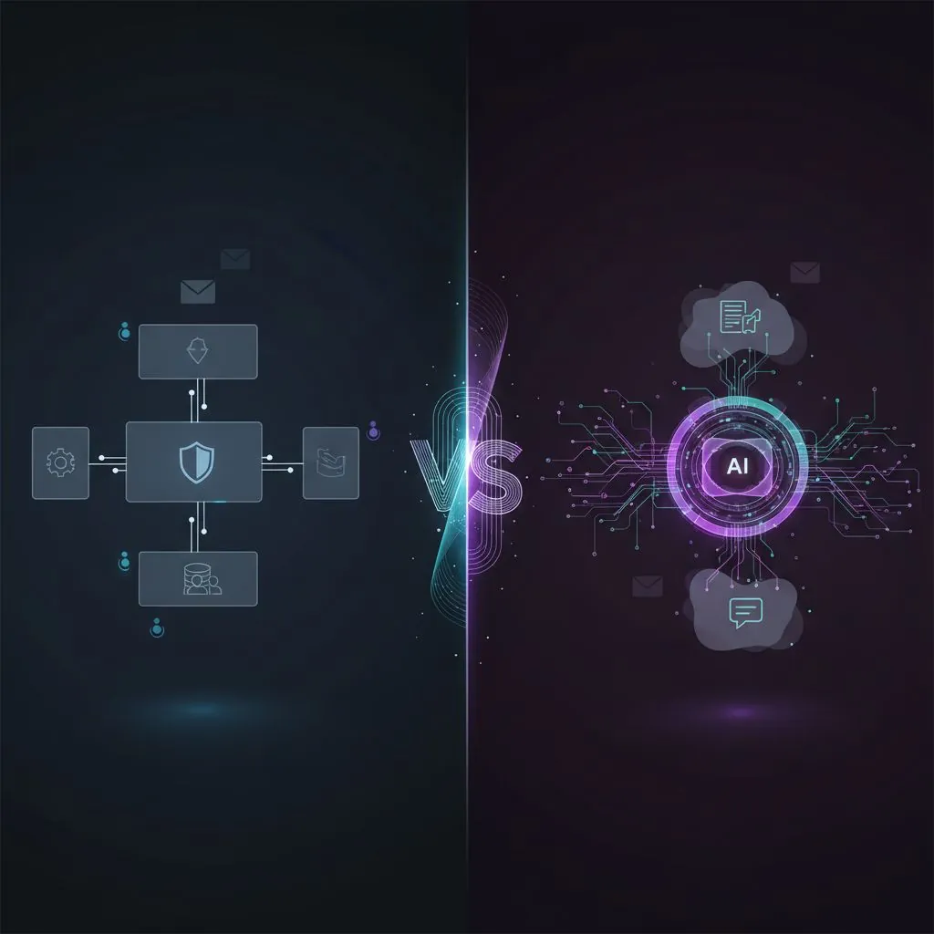 A padlock icon overlaid on a network diagram, symbolizing secure data flow and system optimization.