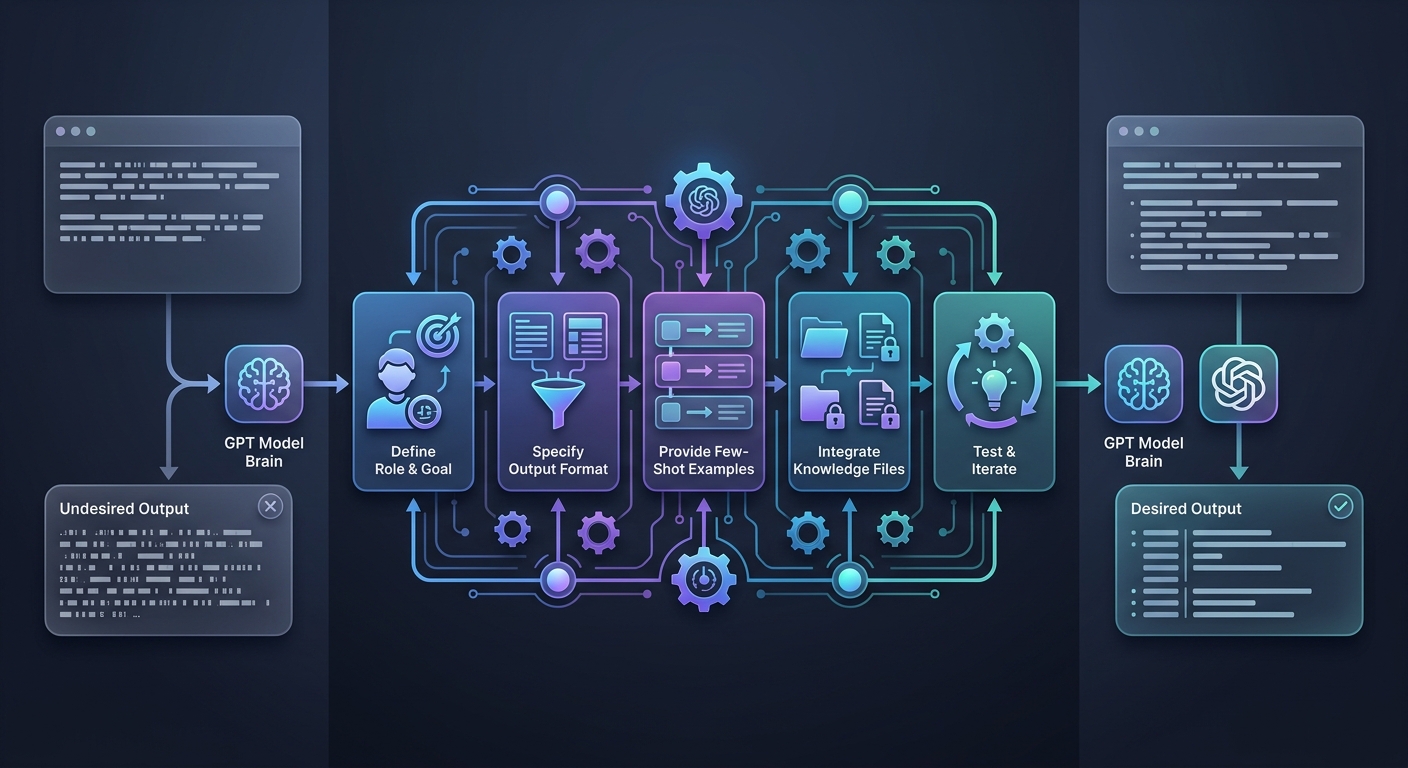 GPTs 프롬프트 최적화의 중요성을 나타내는 다이어그램