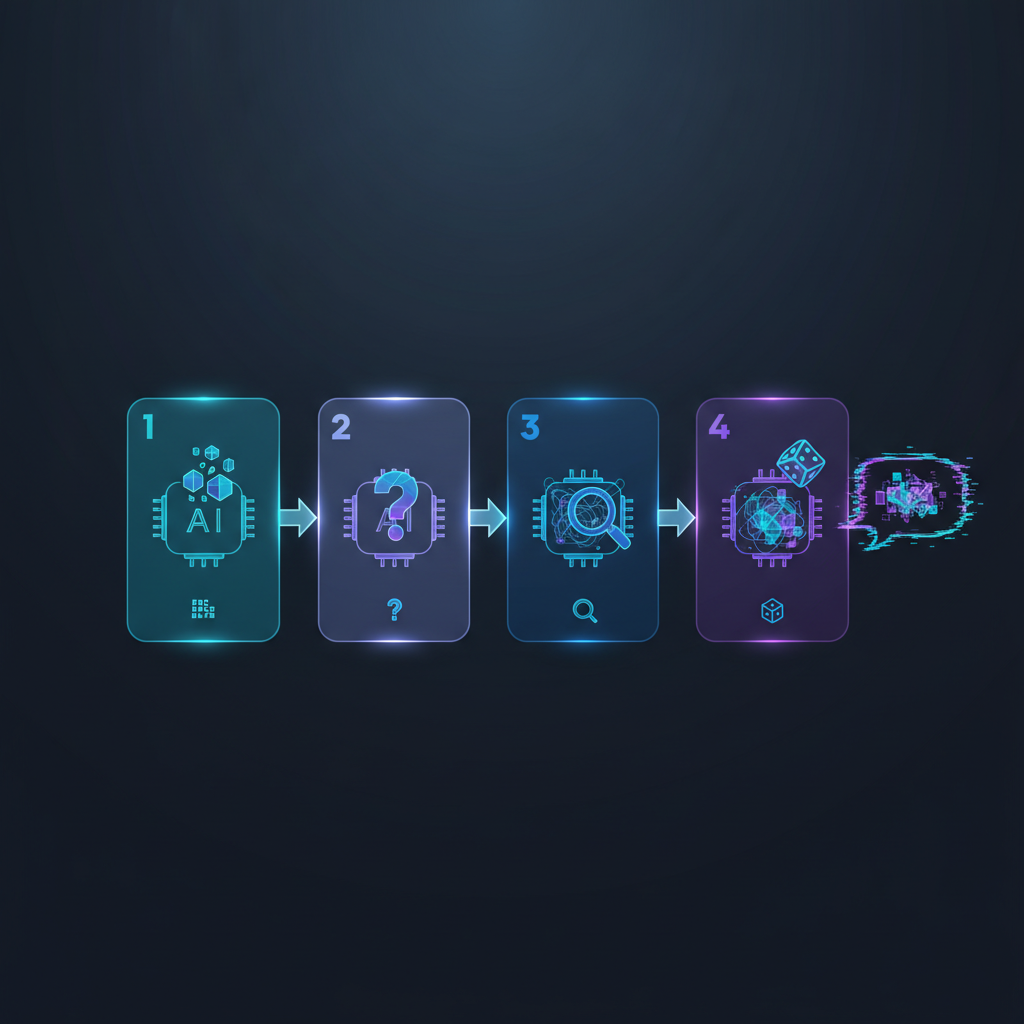 챗GPT가 환각 현상을 일으키는 원리를 시각적으로 설명하는 이미지