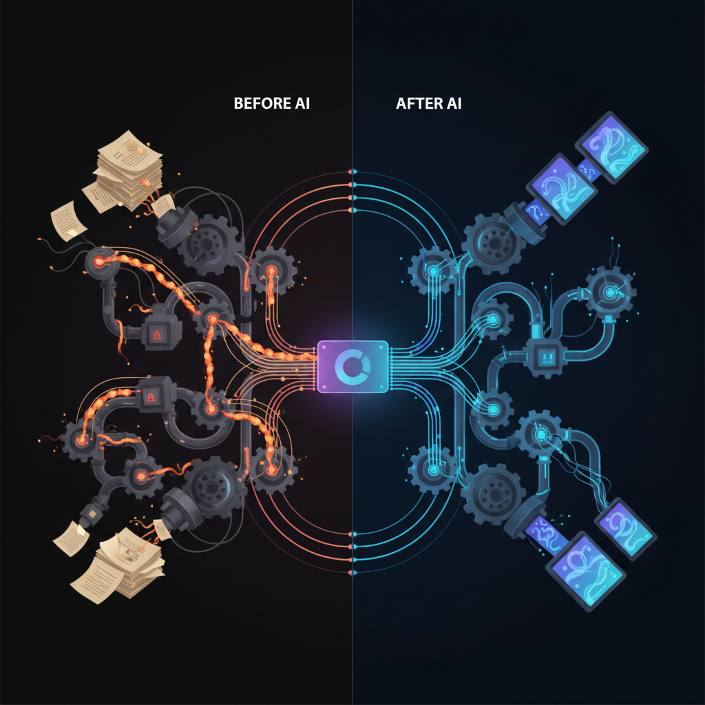 A professional using ChatGPT to generate a report, showing increased productivity