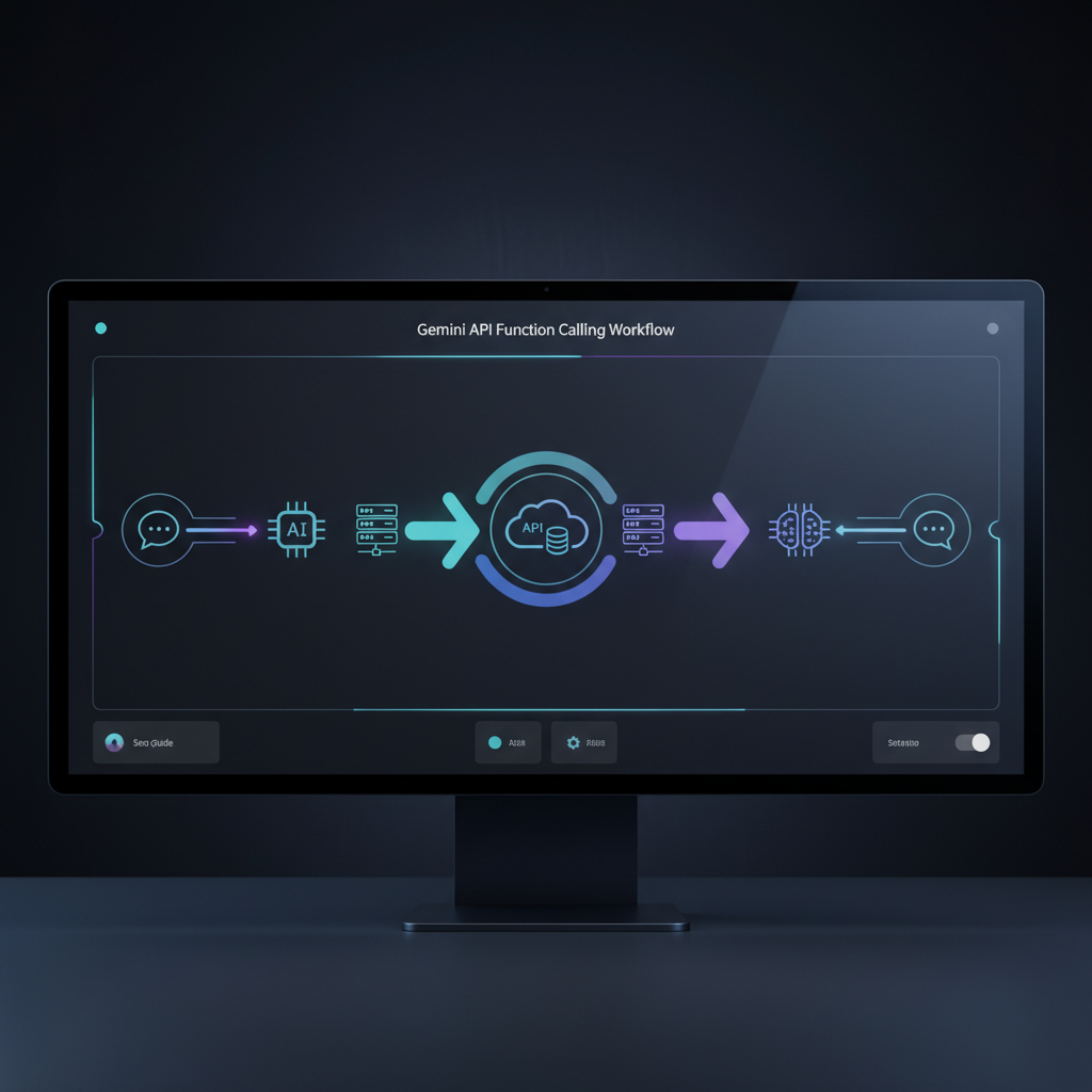 Gemini API ํจ์ ํธ์ถ์ ์๋ ๊ณผ์ ์ ์๊ฐ์ ์ผ๋ก ๋ณด์ฌ์ฃผ๋ ํ๋ฆ๋. ์ฌ์ฉ์์ ์ง๋ฌธ์์ ์์ํ์ฌ ๋ชจ๋ธ์ ํจ์ ํธ์ถ ์ ์, ์ค์ ํจ์ ์คํ, ๊ทธ๋ฆฌ๊ณ ์ต์ข
์๋ต๊น์ง์ ๋จ๊ณ๋ฅผ ํ์ดํ๋ก ์ฐ๊ฒฐ