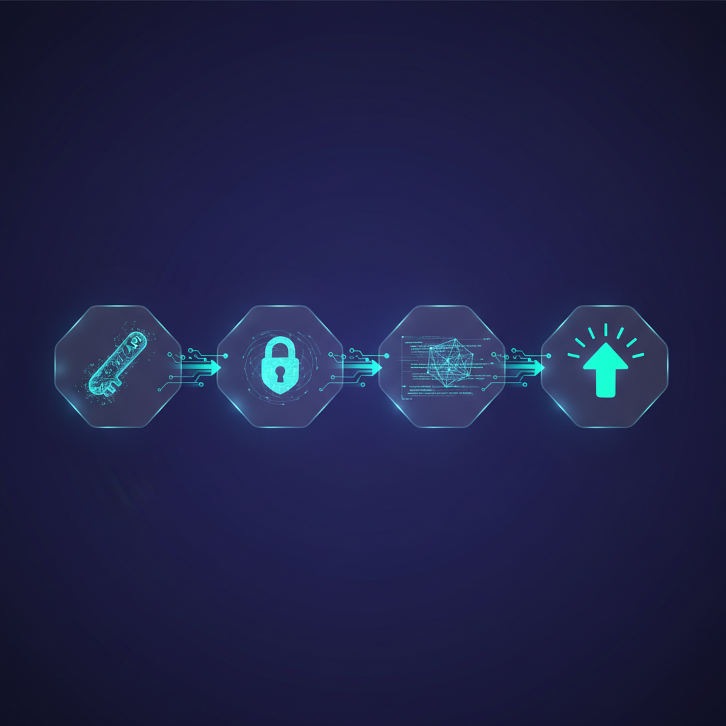 Illustration of Google AI Studio interface with Gemini API integration flowing into various applications (chatbot, data analysis, content generation)