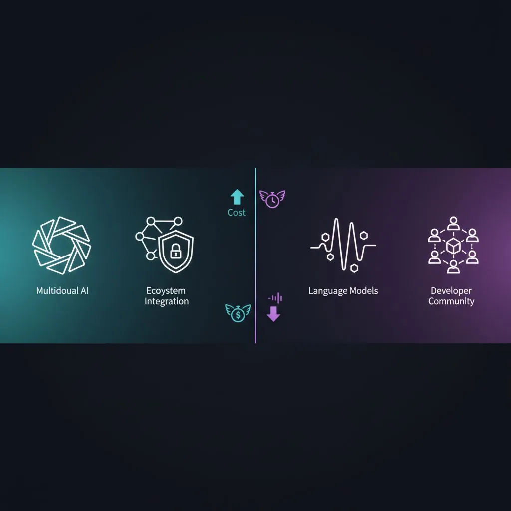 Side-by-side comparison chart of Google AI Studio and ChatGPT features