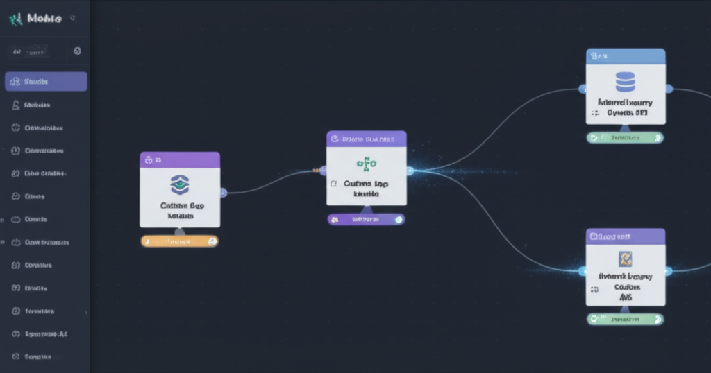A flowchart illustrating robust error handling in a Make scenario, showing branches for success, retries, fallbacks, and notifications for critical errors.