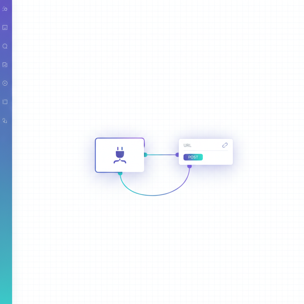 n8n의 웹훅 노드 설정 화면으로, 웹훅 URL과 응답 모드 설정 옵션이 보입니다.