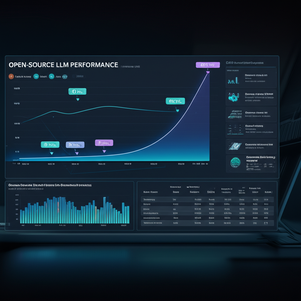 A futuristic office environment where an employee quickly finds information on a holographic screen, symbolizing efficient knowledge retrieval through an internal LLM system.
