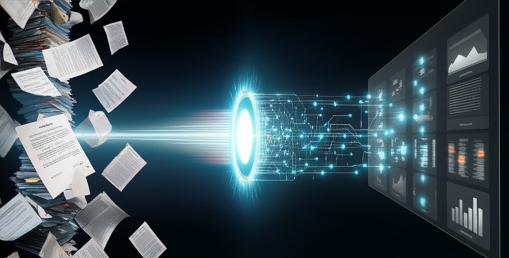 AI 기반 문서 처리 자동화 워크플로우를 도식화한 이미지