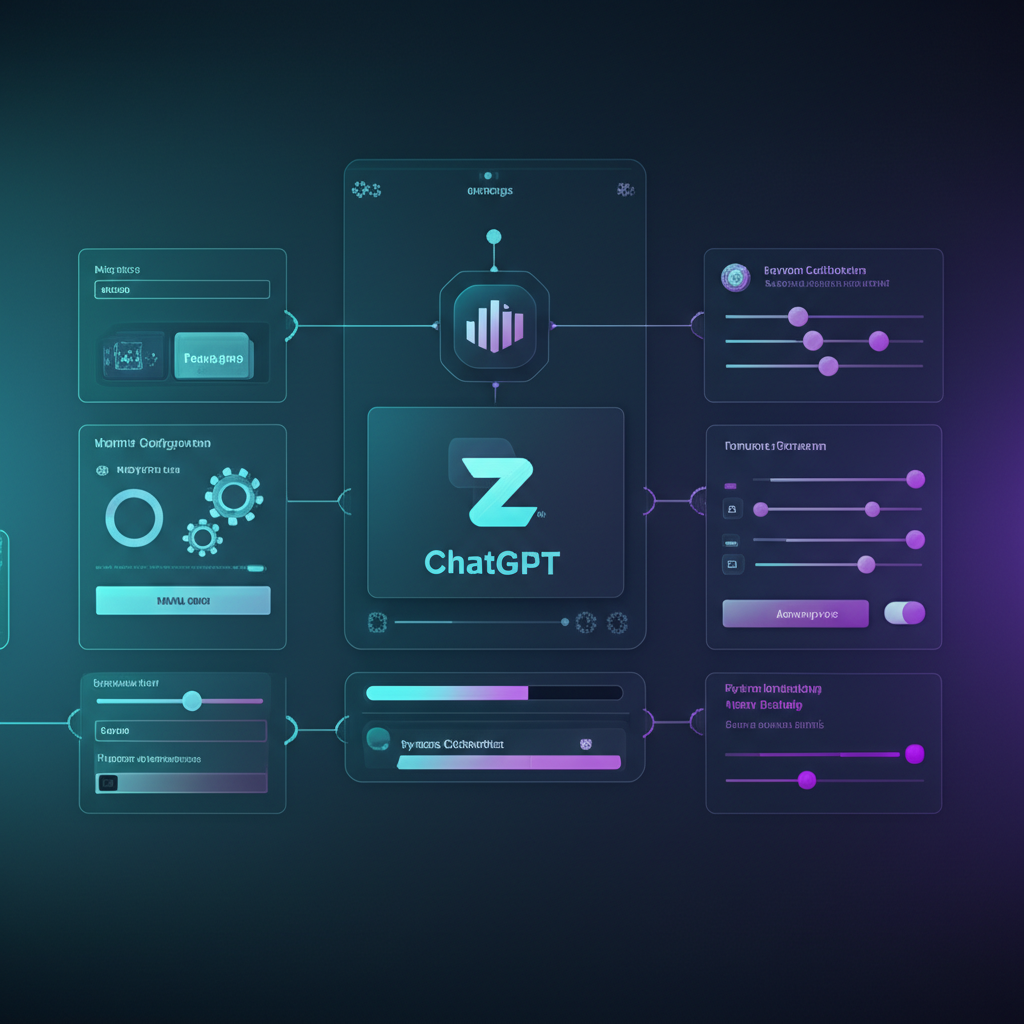 A flowchart illustrating the Zapier and ChatGPT integration, showing an inquiry coming from a website form, processed by ChatGPT via Zapier, and an automated response being sent back.